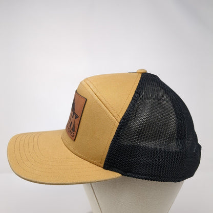 MH Maupin Homes Snapback Trucker Hat Tan OS Adjustable Mesh Red Lbl Outdoor Cap