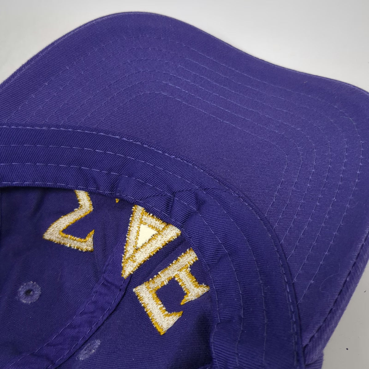 Purple Yellow Baseball Cap One Size Slideback SAE Sigma Alpha Epsilon Hat Cotton