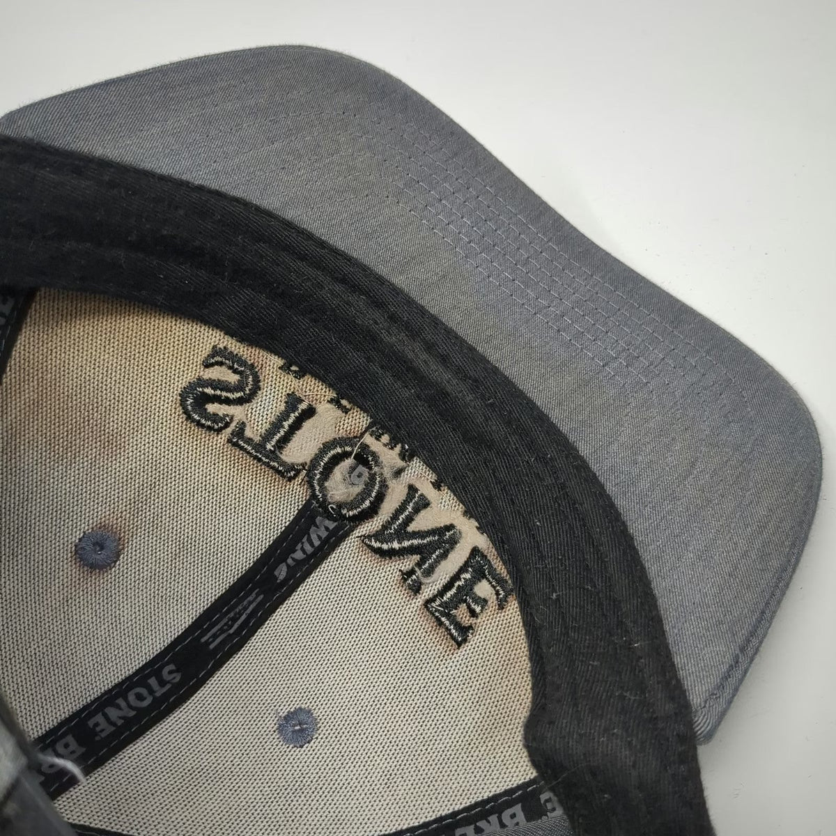 Stone Brewing Snapback Hat Gray One Size Embroidered Logo 6 Panel Baseball Cap