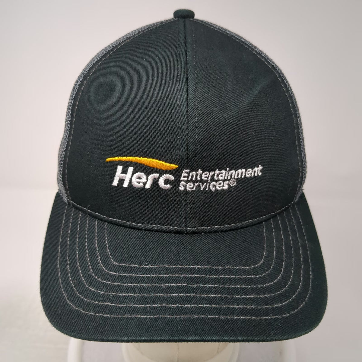Outdoor Cap Trucker Hat Black Gray One Size Mesh Snapback Herc Entertainment