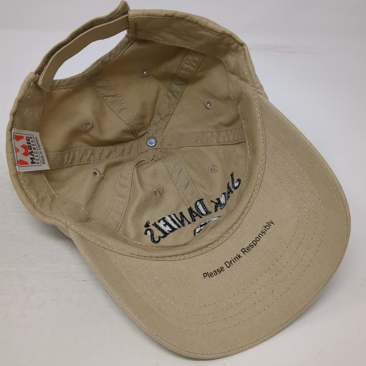 Magic Headwear Jack Daniels Old No 7 Beige Baseball Cap One Size Strapback Hat