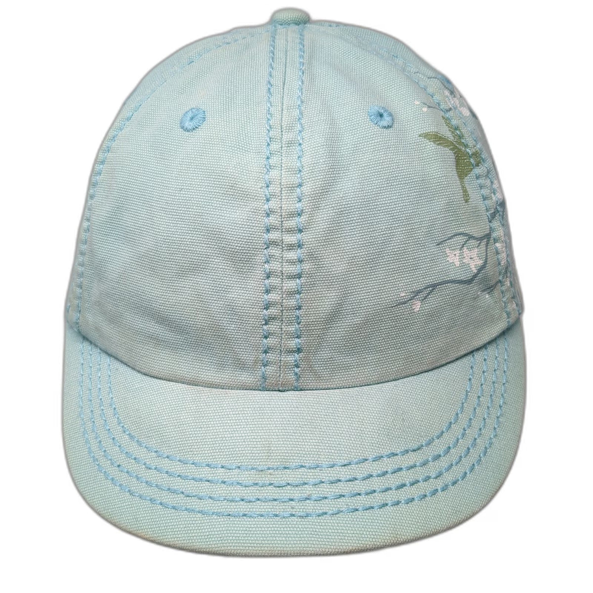 Life is Good Baseball Cap Blue One Size Organic Cotton Floral Adjustable Hat