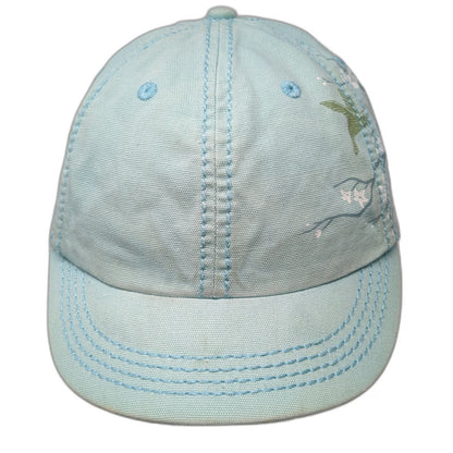 Life is Good Baseball Cap Blue One Size Organic Cotton Floral Adjustable Hat