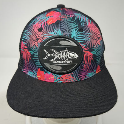 Tormenter Trucker Hat Black One Size Fish Skeleton Tropical Floral Print