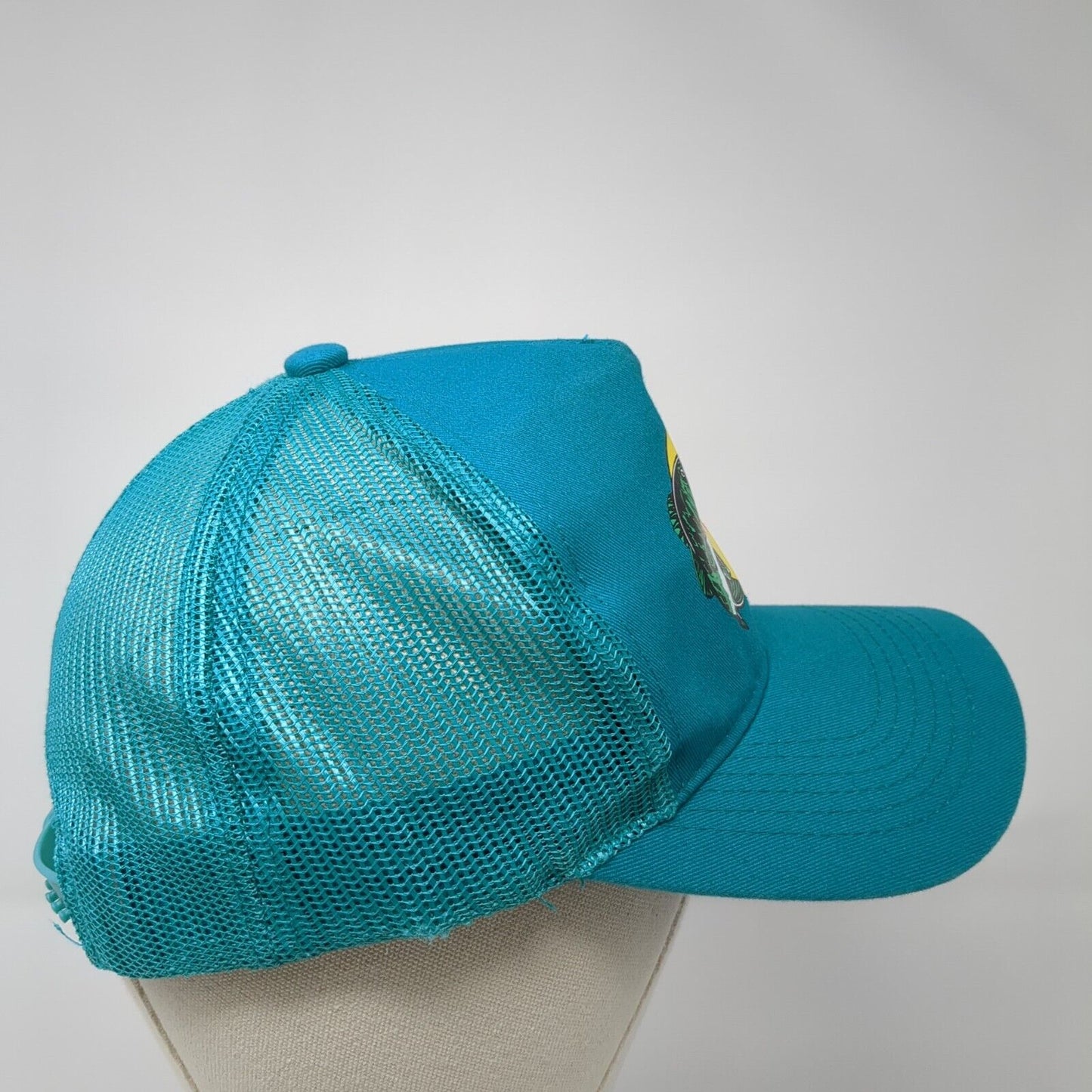 Bass Pro Shops Snapback Trucker Hat Blue OS Adjustable Mesh Back Gone Fishing