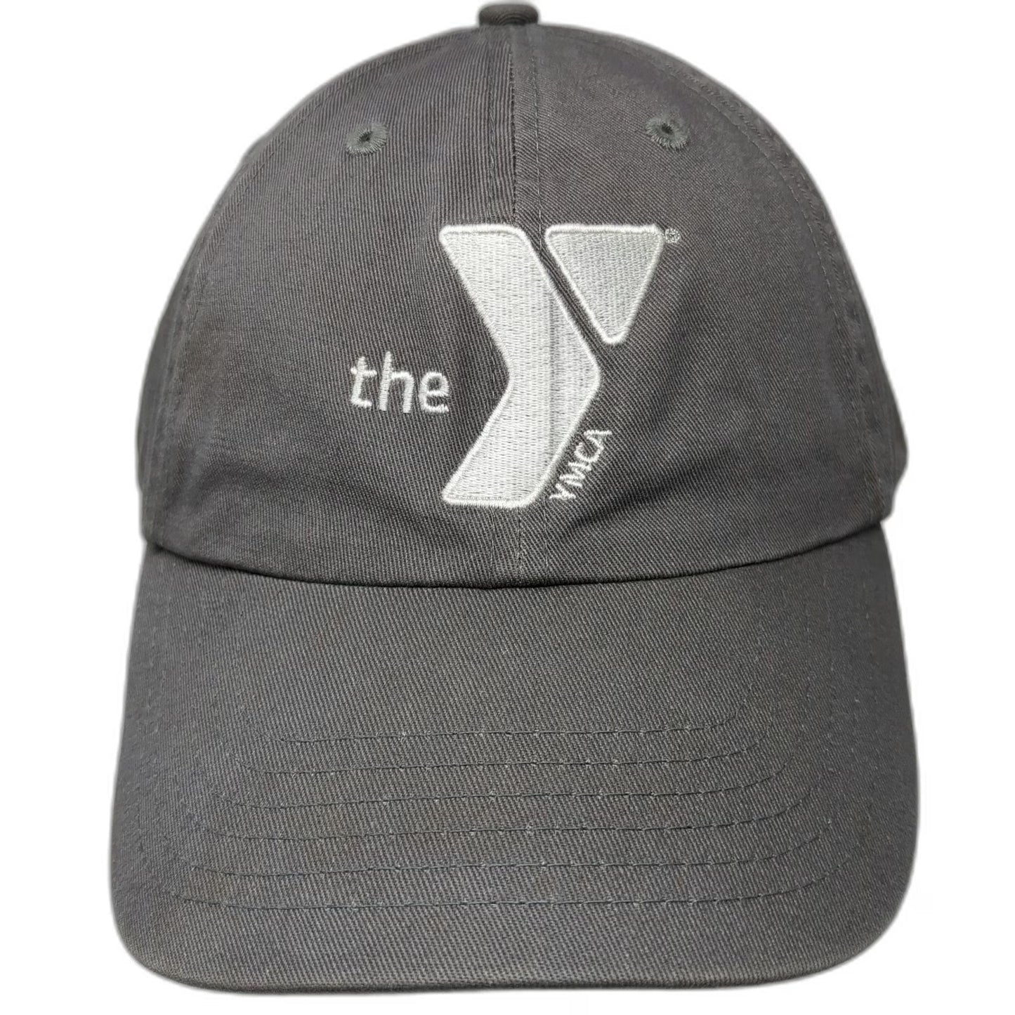 Baseball Cap Gray One Size YMCA Logo Adjustable Slideback Cotton Twill Hat