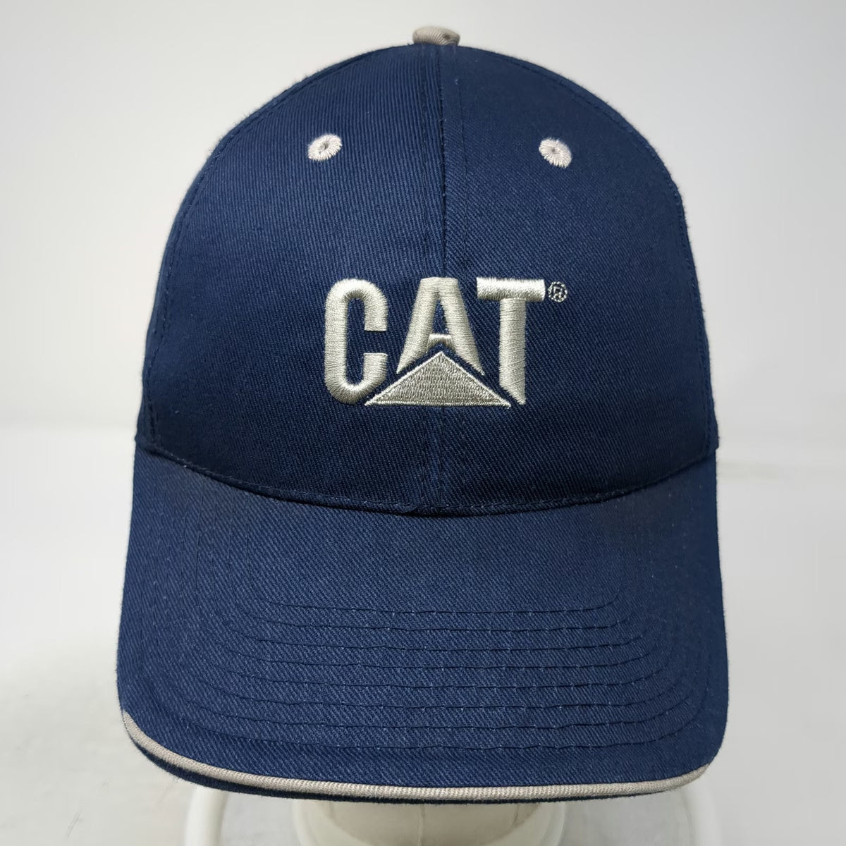 Caterpillar Baseball Cap Blue One Size Made in USA Strapback Workwear Logo Hat