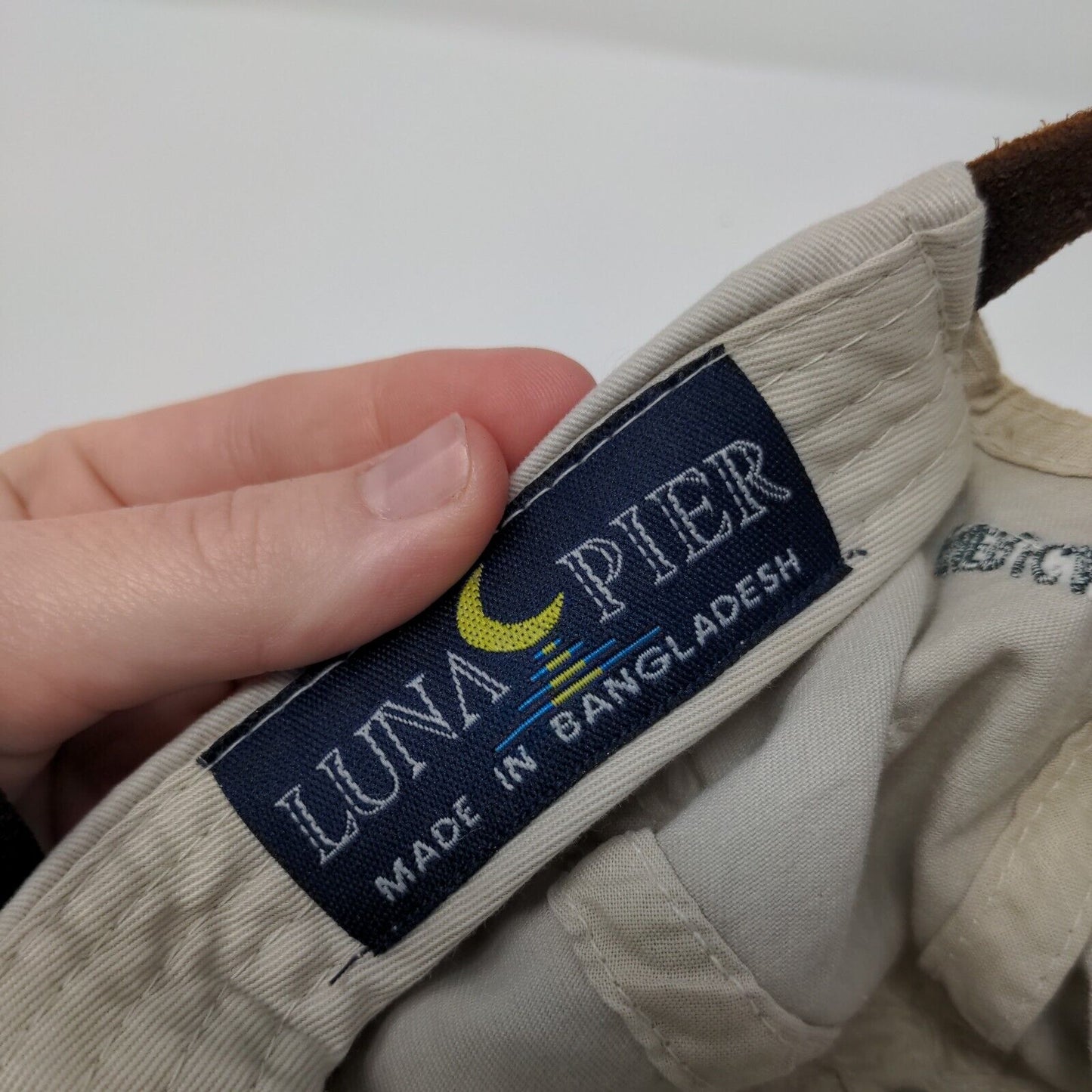 Thousand Trails Slideback Hat Tan OSFA Embroidered Leather Strap