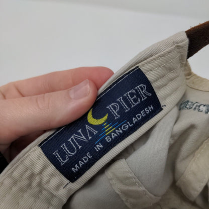 Thousand Trails Slideback Hat Tan OSFA Embroidered Leather Strap