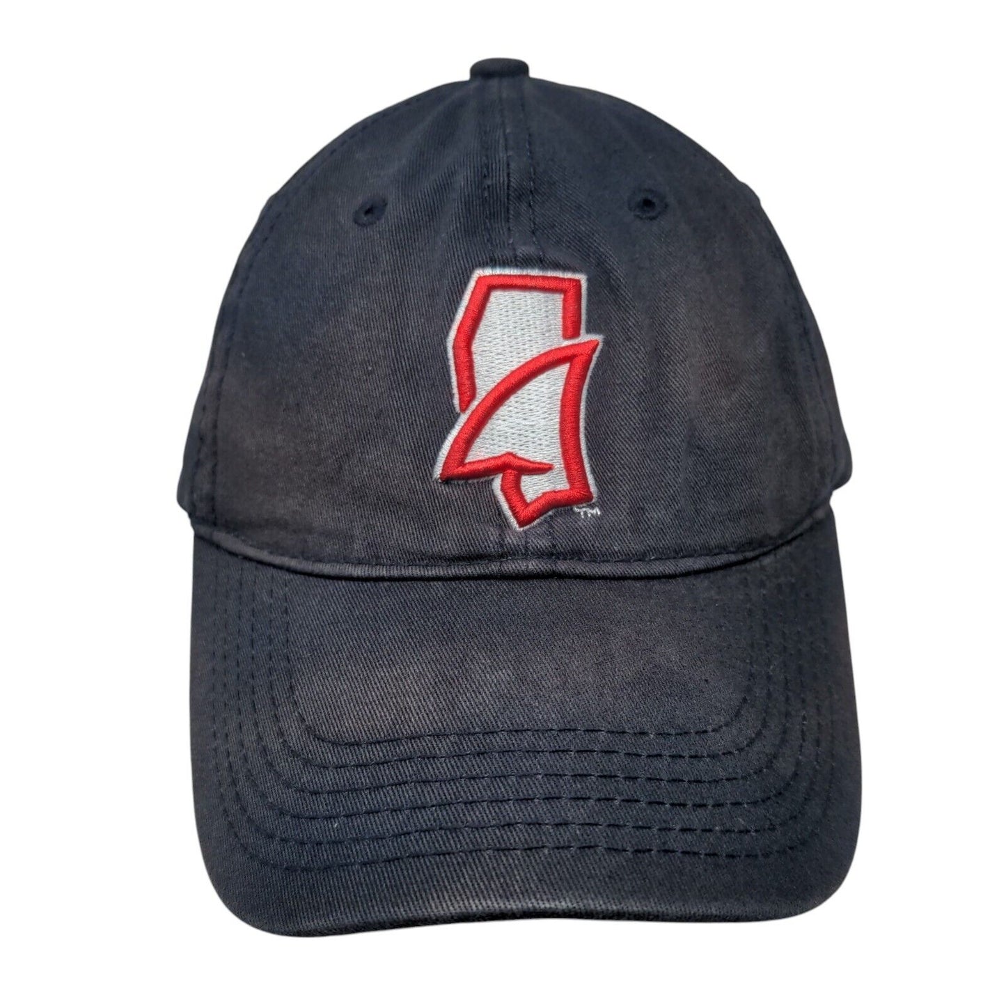 STH19 Strapback Hat Blue One Size Adjustable Embroidered Melonwear Cotton