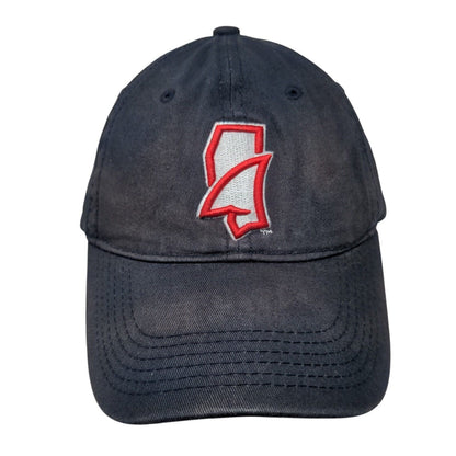 STH19 Strapback Hat Blue One Size Adjustable Embroidered Melonwear Cotton