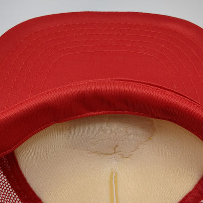 Trucker Hat Red White One Size Australia Kangaroo Map Graphic Mesh Snapback