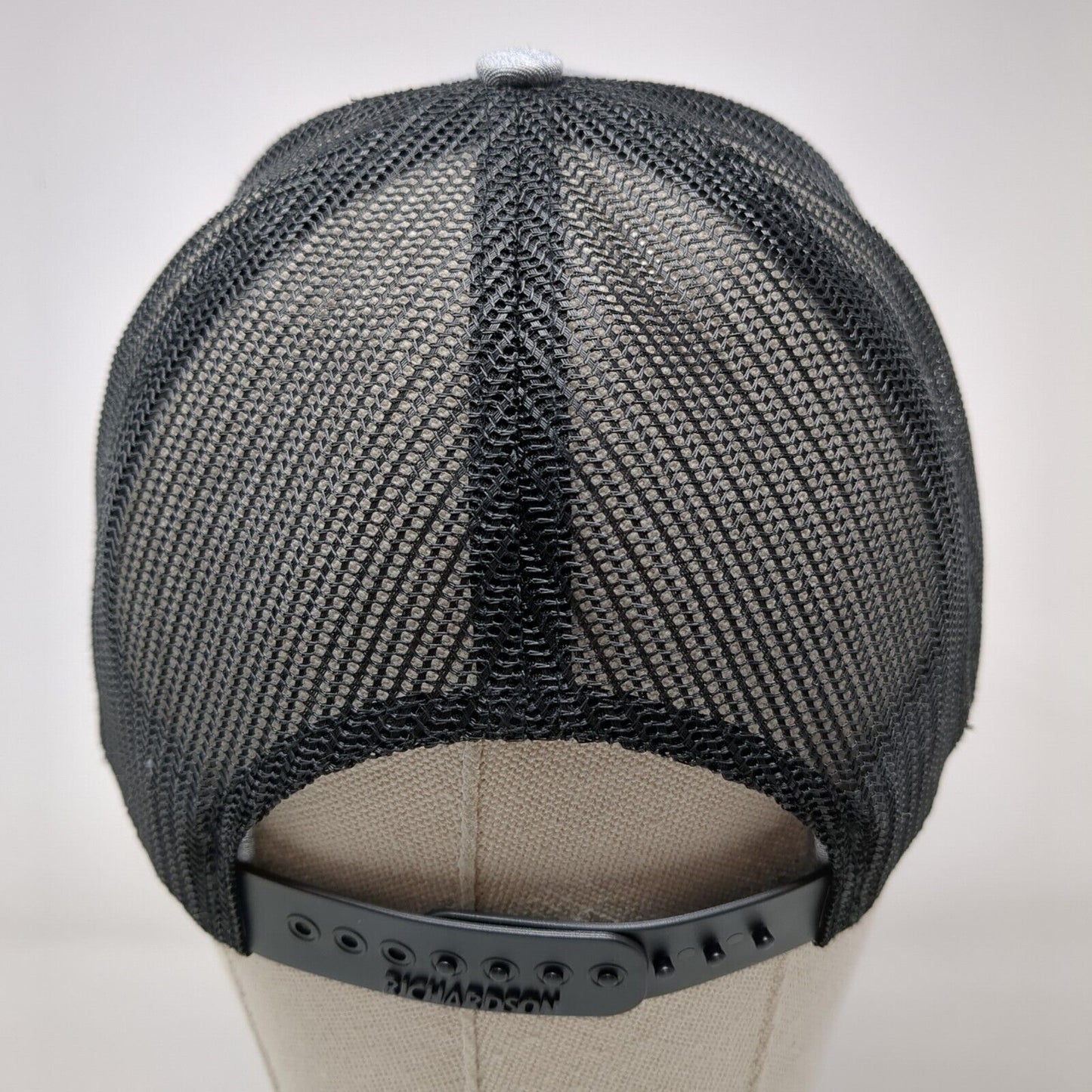 American Flag Snapback Trucker Hat Gray One Size Adjustable Mesh Back Richardson