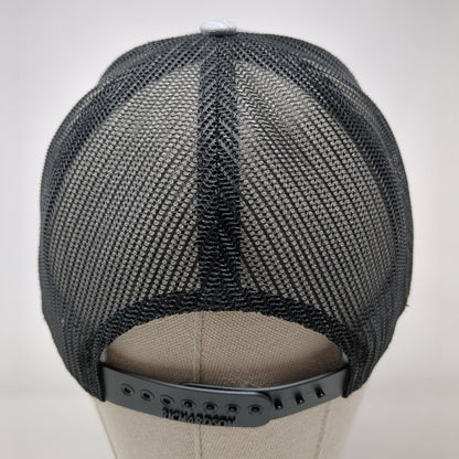 American Flag Snapback Trucker Hat Gray One Size Adjustable Mesh Back Richardson