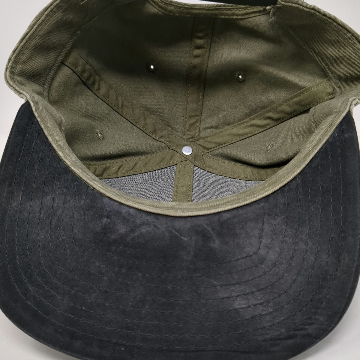 Vans Snapback Green Black One Size Flat Brim 3D Logo Two Tone 6 Panel Cotton Hat