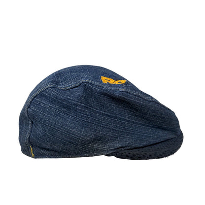 RCRW Denim Cabbie Flat Cap Blue Size OS Embroidered Logo 100% Cotton