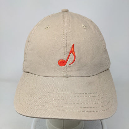 Music City Strapback Hat Tan OSFM Adjustable Embroidered 6 Panel Cotton Otto