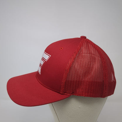 E Snapback Trucker Hat Red One Size Adjustable Mesh Back 6 Panel Richardson
