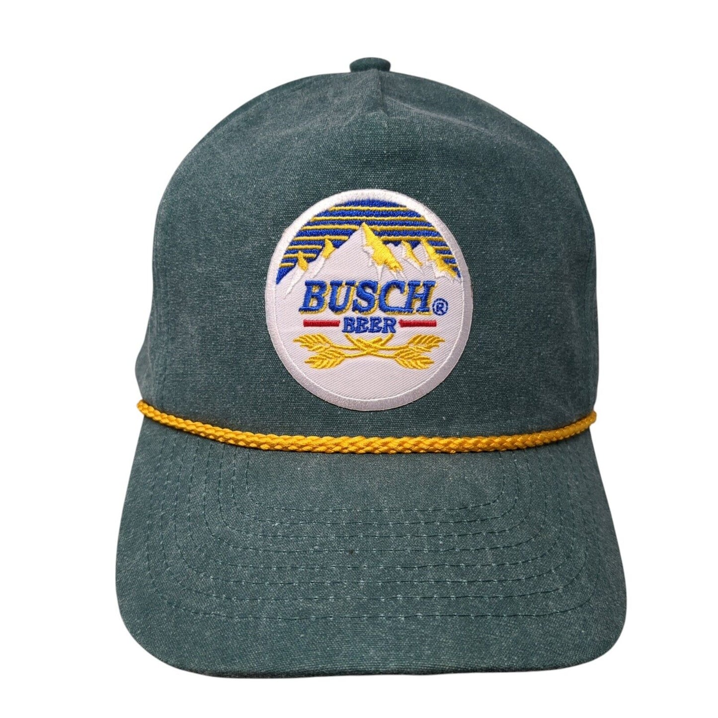 Busch Beer Patch Snapback Rope Hat Green One Size Adjustable Cobra