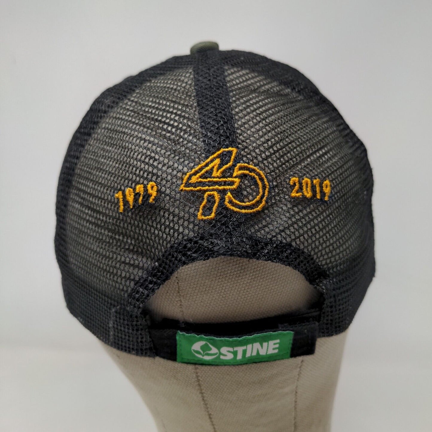 Stine Men's Strapback Mesh Back Hat Green Black Adjustable Embroidered Logo