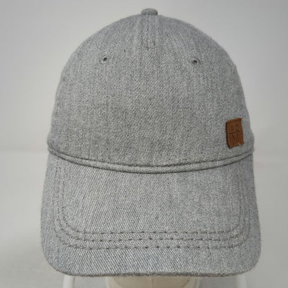 Roxy 5 Panel Hat Gray One Size Leather Logo Patch Strapback Surf Beach Sport