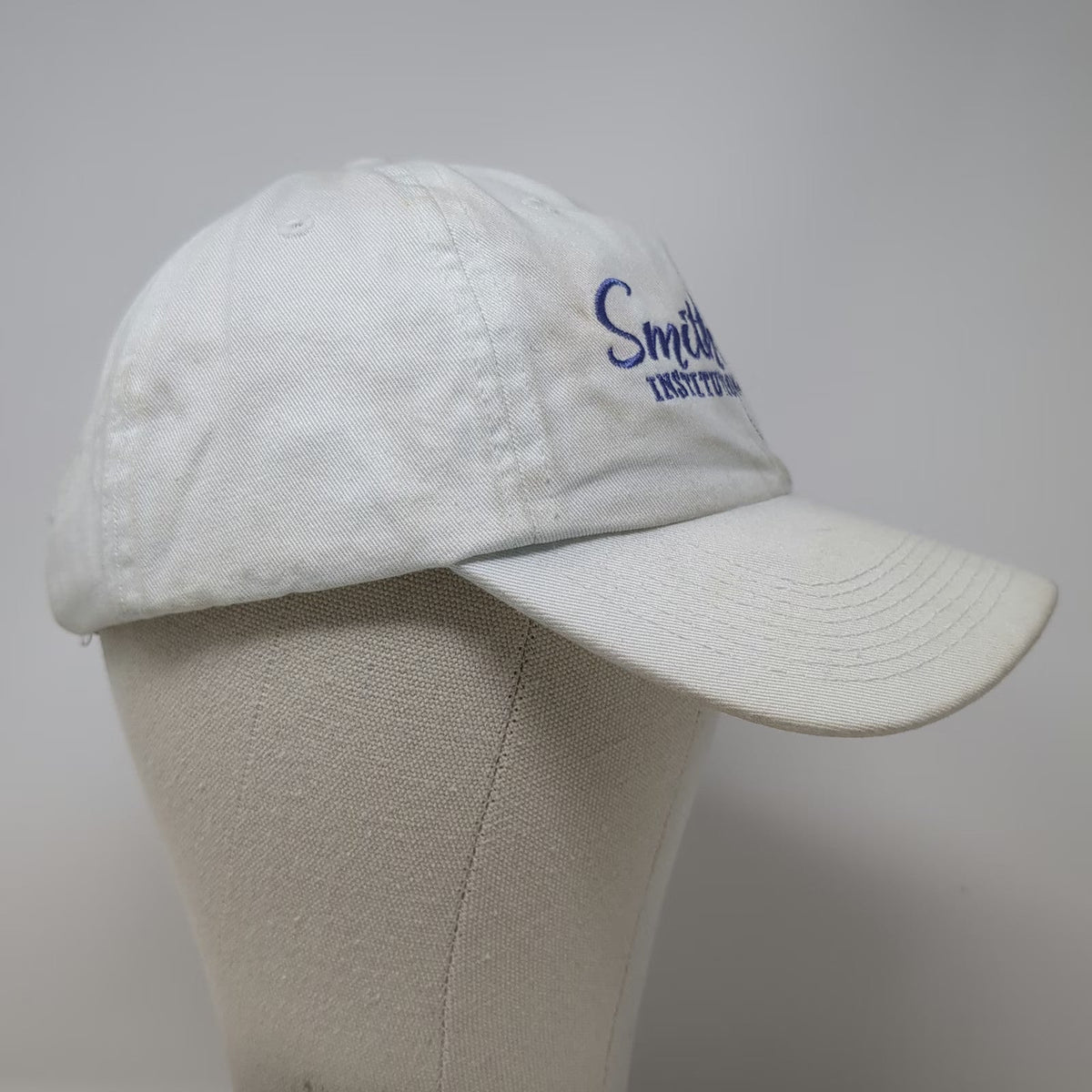 Perrin Smithsonian Institution White One Size Baseball Cap Slideback Hat Cotton