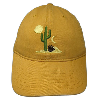 Mighty Fine Baseball Cap Yellow One Size Cactus Desert Embroidered Slideback Hat