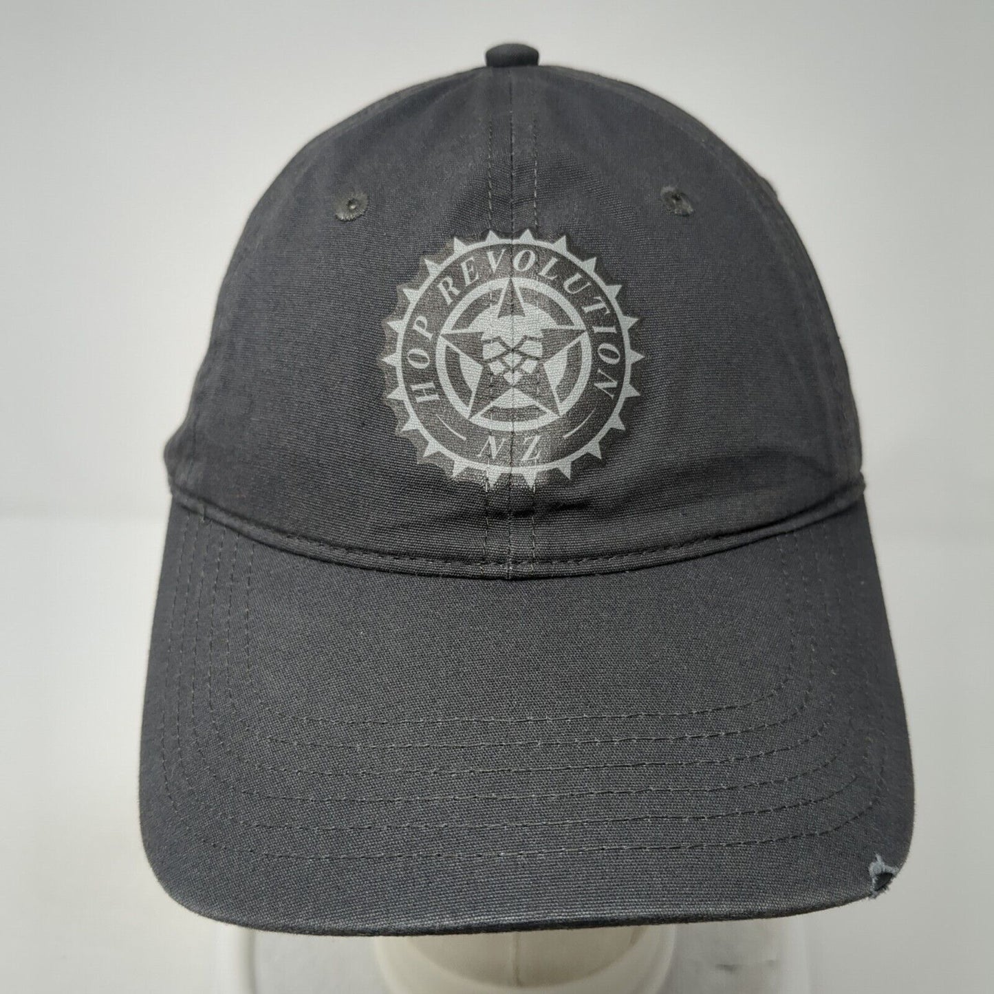 Hop Revolution Slideback Hat Gray One Size Adjustable Solid 6 Panel