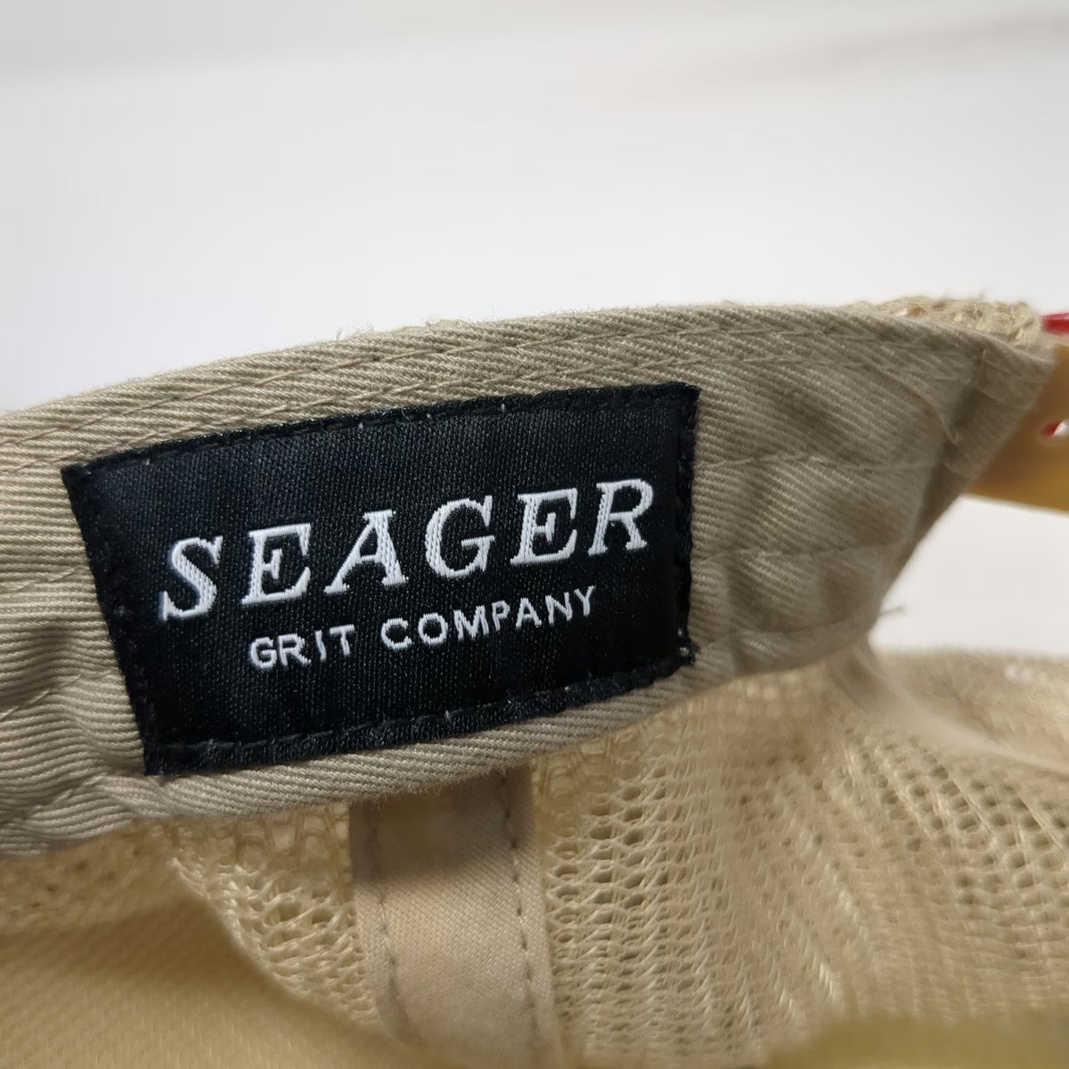 Seager Trucker Hat Green Beige One Size Mesh Snapback Fishing Club Patch