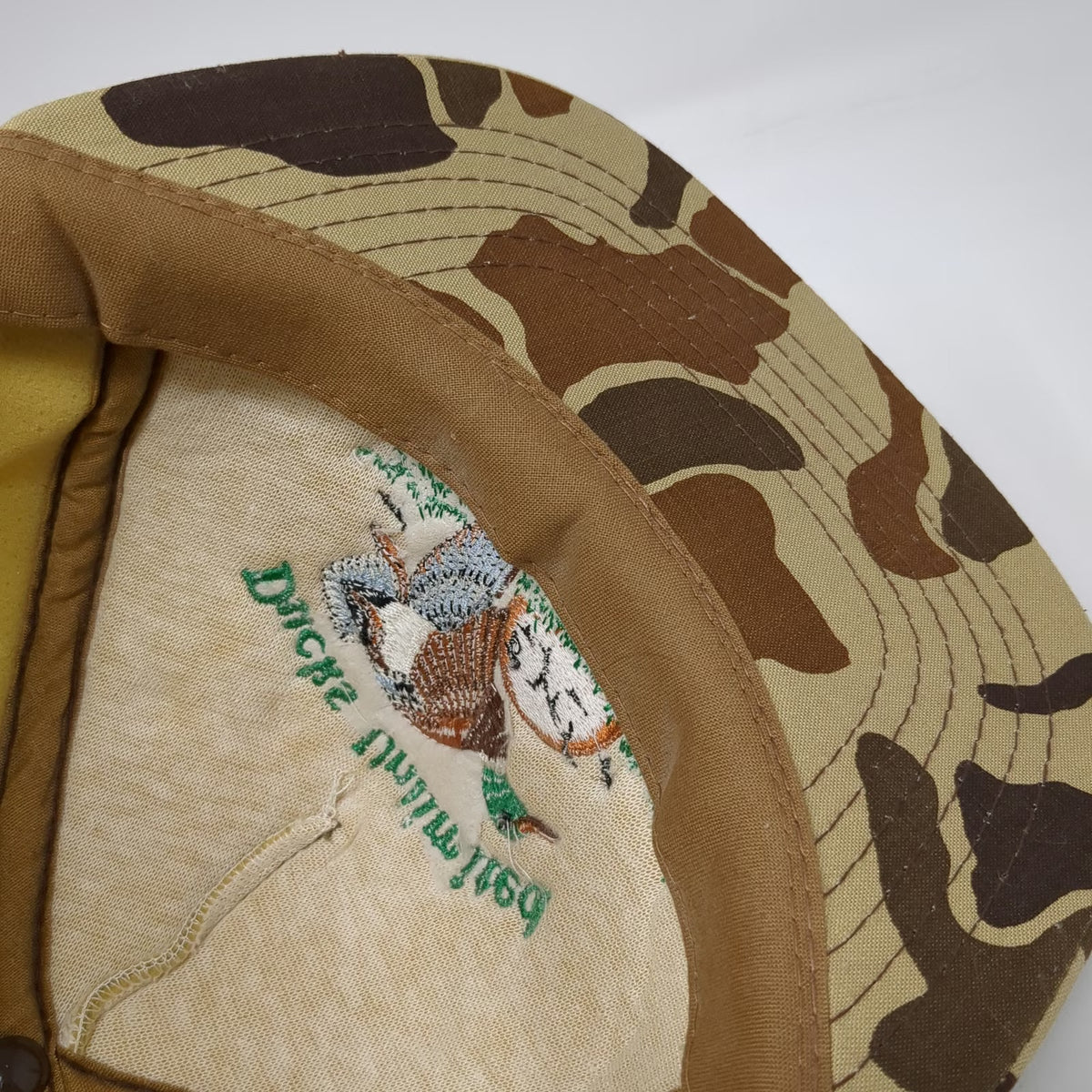 Dorfman Pacific 5 Panel Hat Beige Brown Green Camo One Size Ducks Unlimited 1986