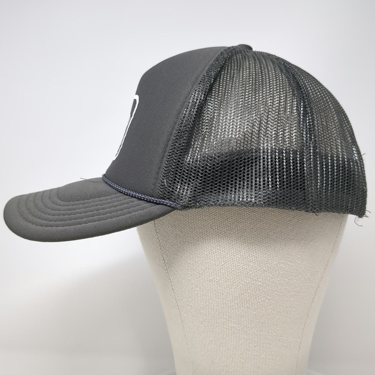 OTTO Trucker Hat Gray OSFM The Yoga Garage Logo Foam Mesh Snapback Rope Detail