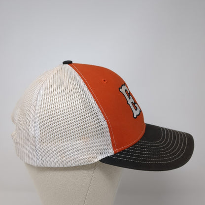 EB Snapback Mesh Back Trucker Hat Orange One Size Colorblock Richardson