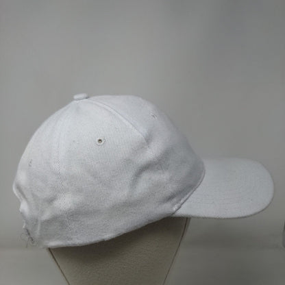 Unbranded Srapback Hat White One Size Adjustable Vented Holes 6 Panel Blank