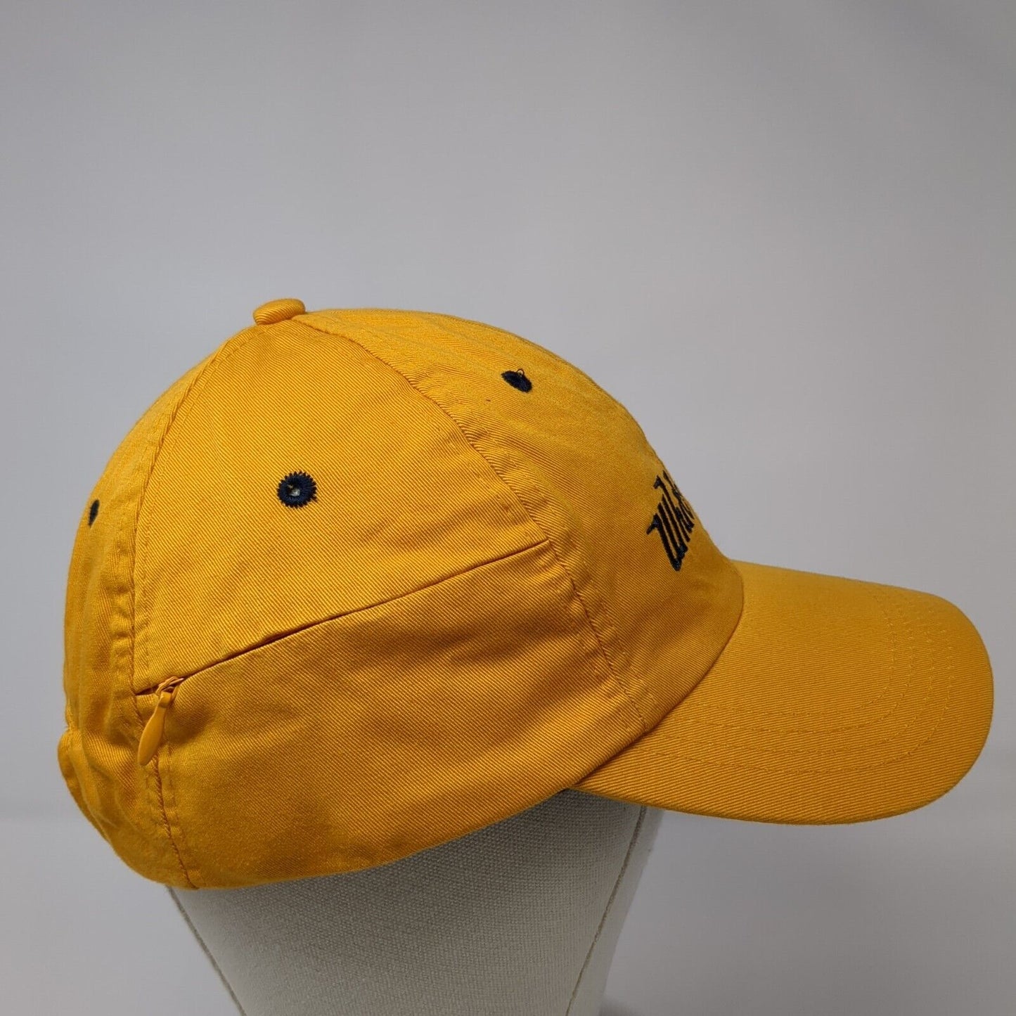 White Pass Strapback Hat Yellow One Size Adjustable Embroidered 6 Panel Cotton