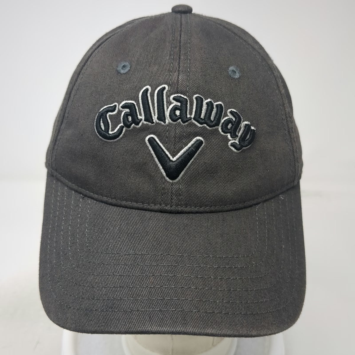 Callaway Baseball Cap Gray One Size Slideback Cotton Golf Embroidered Logo Hat