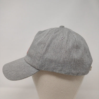 Roxy Strapback Hat Gray OSFA Adjustable Embroidered Solid Vent Holes
