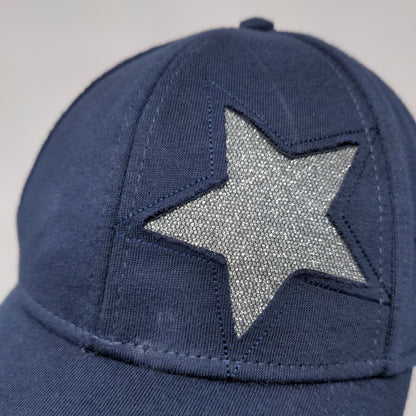 C.C Exclusives Strapback Hat Blue OSFA Adjustable Stars 6 Panel Cotton