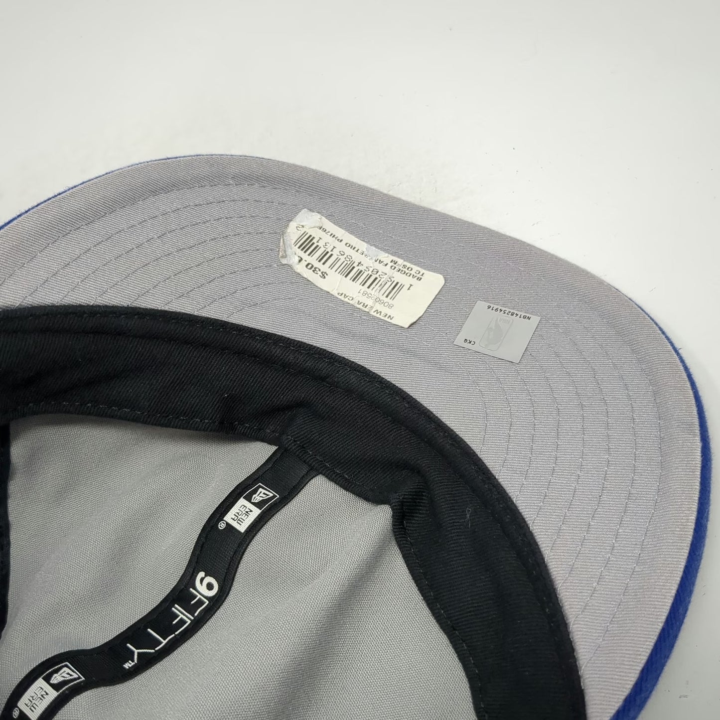 New Era Philadelphia 76ers NBA Snapback Hat Blue One Size Flat Brim 9FIFTY Gray