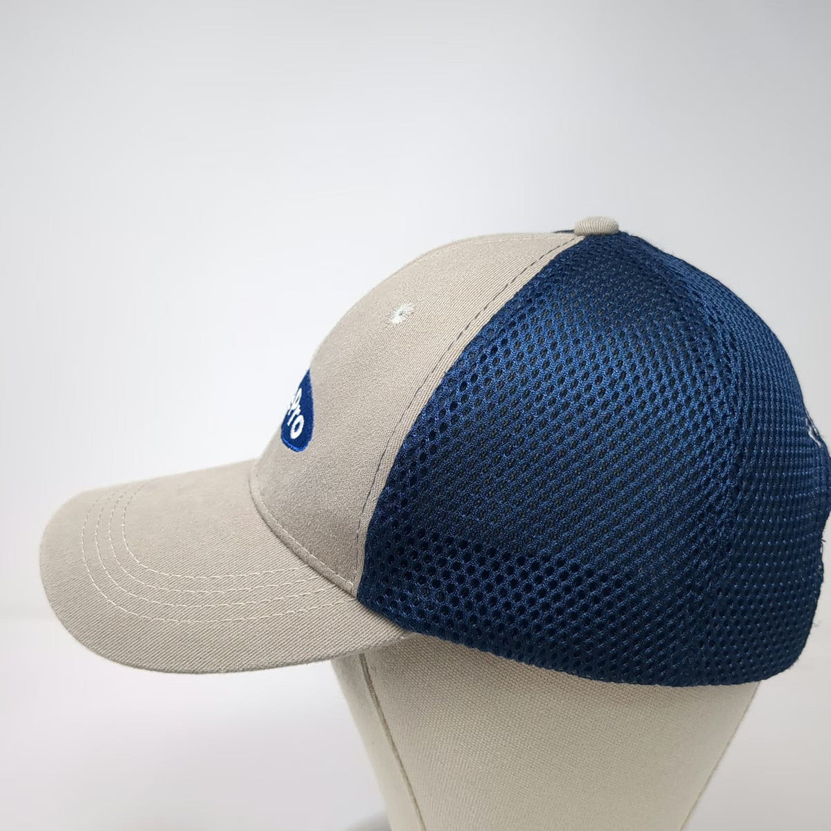 F.W. Webb PurePro Baseball Cap Beige Blue OSFM Mesh Strapback Embroidered Hat