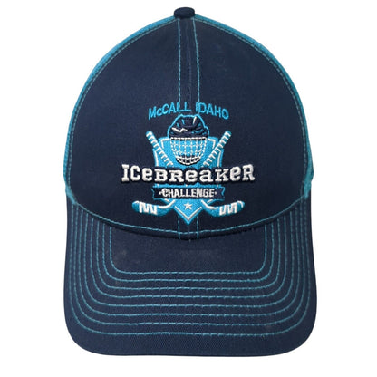 McCall Idaho Ice Breaker Challenge Snapback Trucker Hat Blue OS Mesh Evenkeel