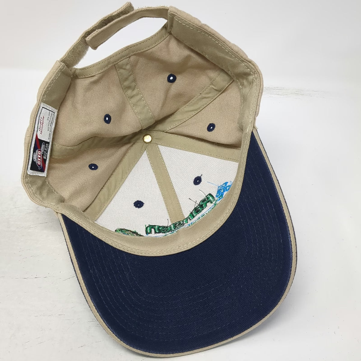 Otto Baseball Cap Beige Blue One Size Rangen Aquaculture Feeds Fish Graphic Hat