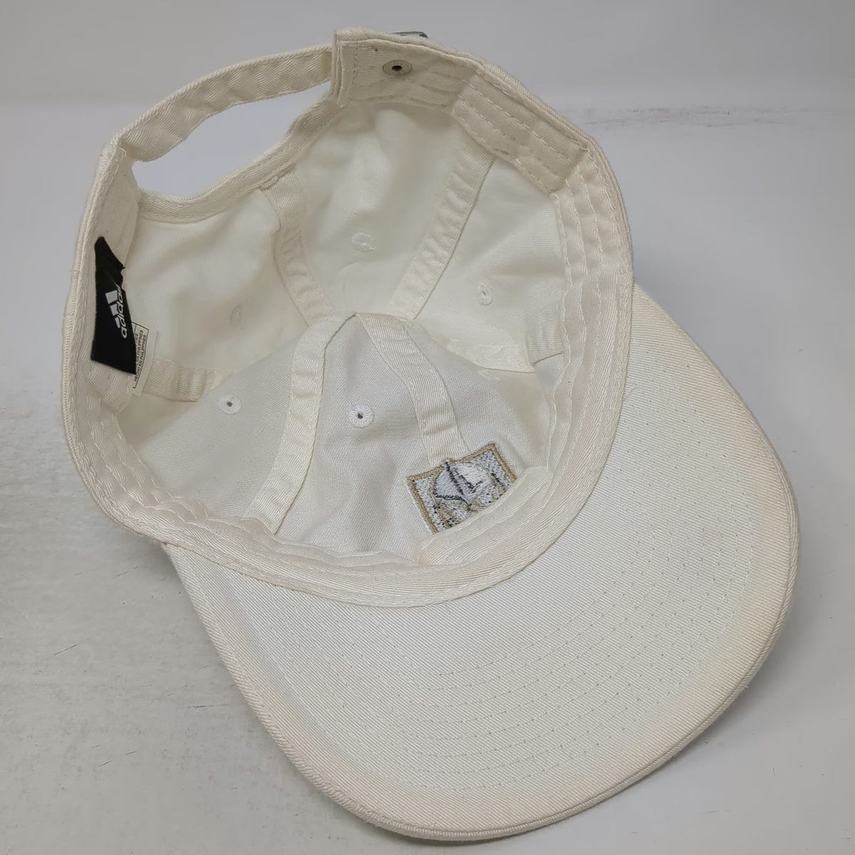 Adidas Vegas Golden Knights NHL White One Size Slideback Embroidered Logo Hat
