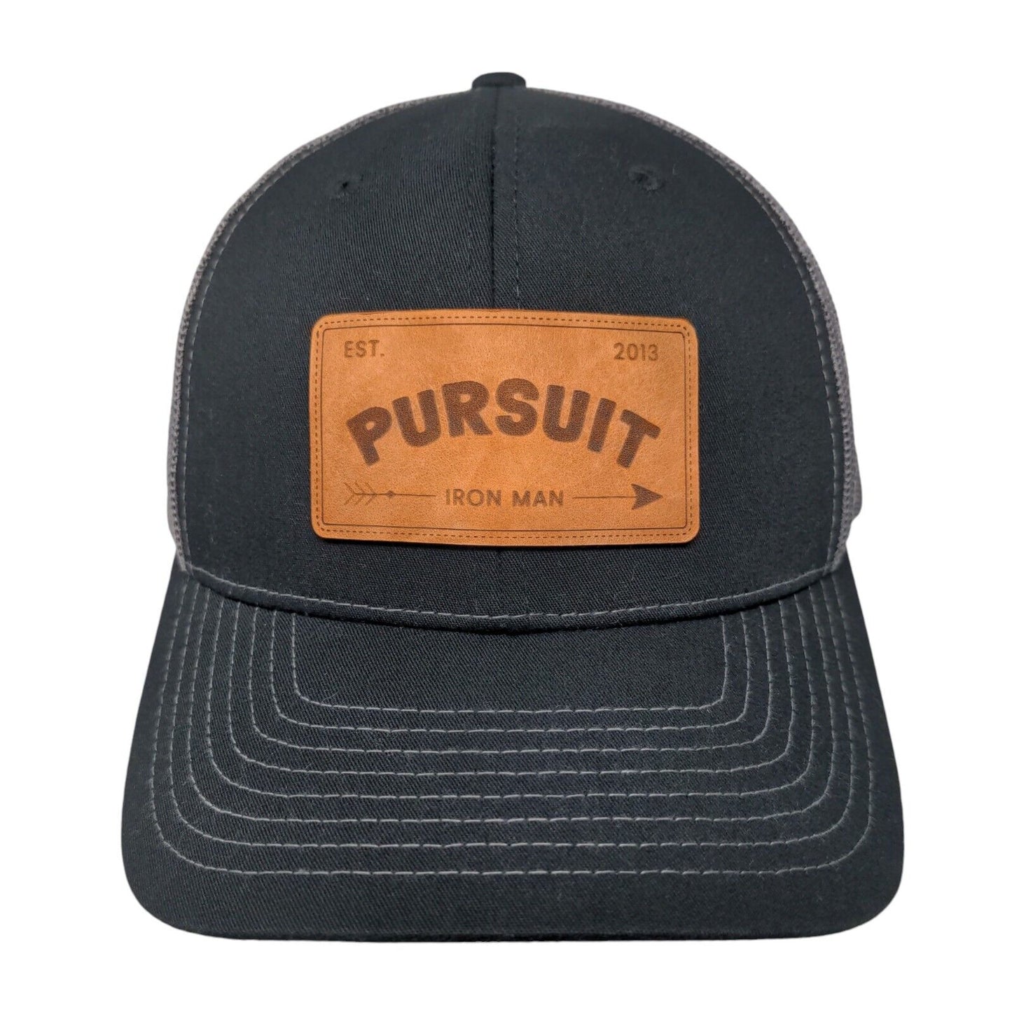 Pursuit Iron Man Patch Snapback Mesh Back Trucker Hat Black One Size