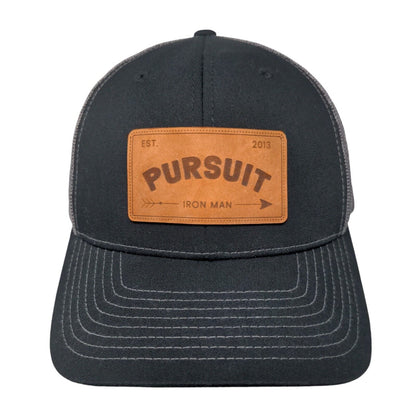 Pursuit Iron Man Patch Snapback Mesh Back Trucker Hat Black One Size