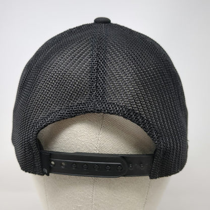 TravisMathew Trucker Hat Black One Size Mesh Snapback Flexfit 110 Logo Patch