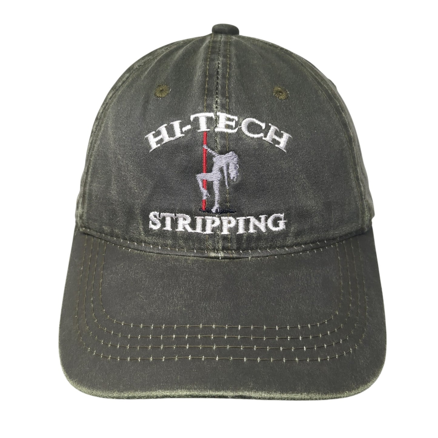 Hi-Tech Stripping Strapback Hat Green One Size Adjustable Outdoor Cap