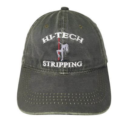 Hi-Tech Stripping Strapback Hat Green One Size Adjustable Outdoor Cap