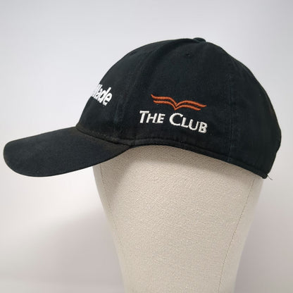 TaylorMade Baseball Cap Black One Size The Club Logo Slideback Cotton Golf Hat