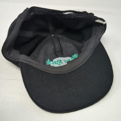 Hard Rock Cafe Baseball Cap Black One Size Amsterdam Wool Slideback Logo Hat