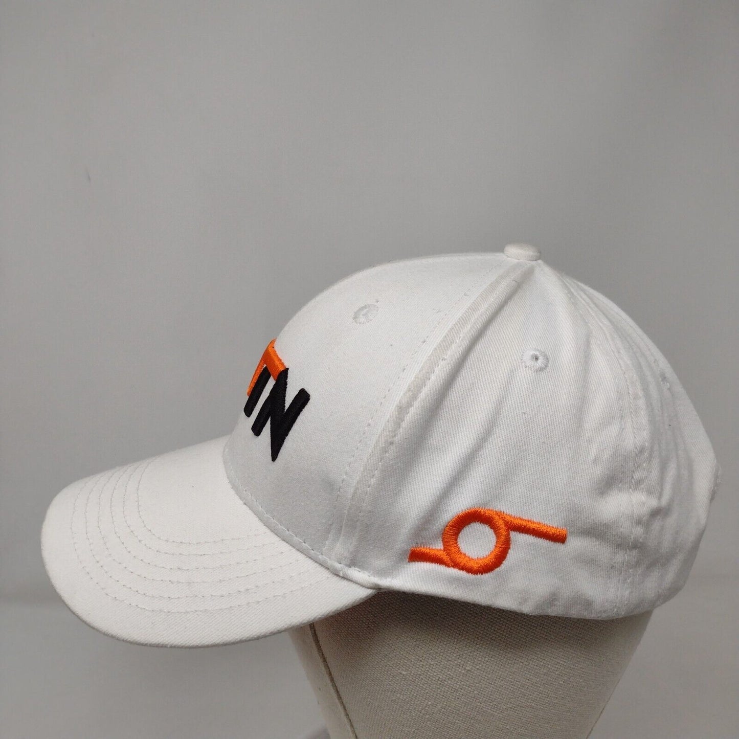 COTN Slideback Hat White One Size Adjustable Embroidered Vented Holes 6 Panel